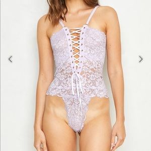 NWOT HAH Spinster Reversible Lace Bodysuit